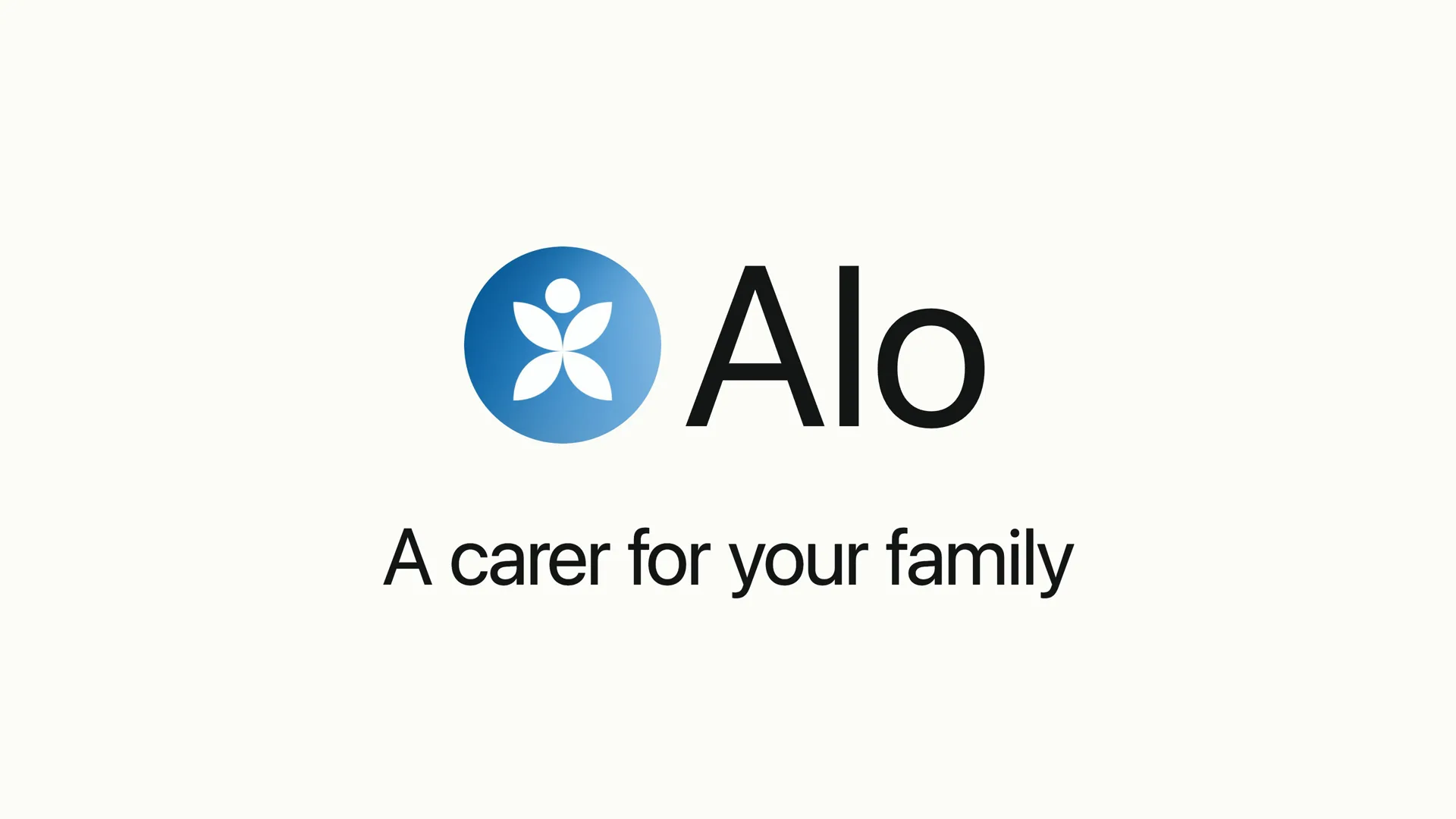 The Alo mark beside the name Alo, above the line: A carer for your family